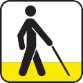 person walking with cane